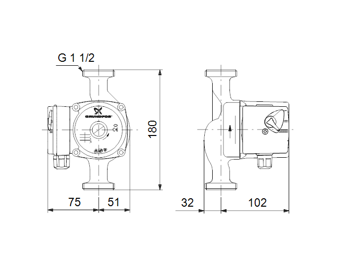 0102101 - UPS 25-40 N 180 1x230V - 3