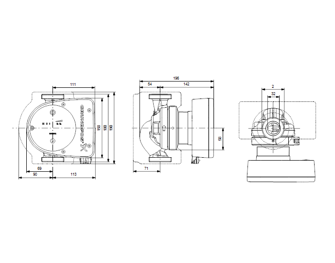 0122102 - MAGNA1 32-80 180 230V PN6/10 - 3
