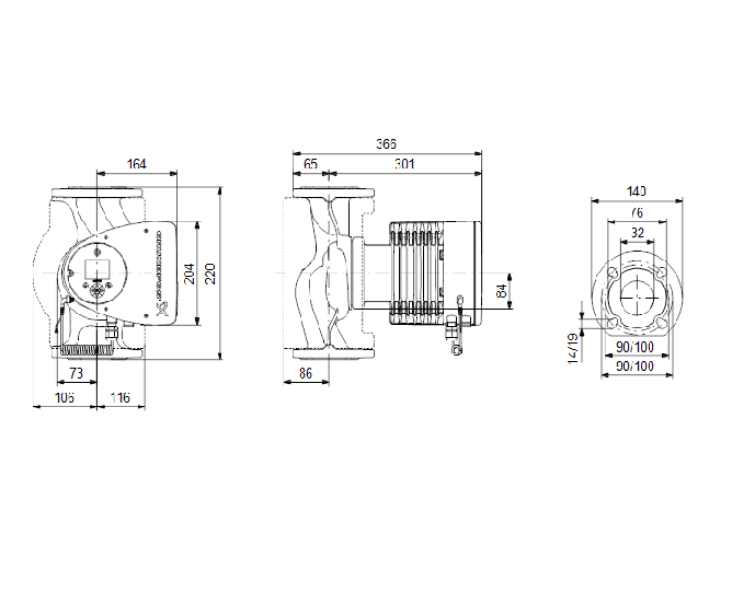 0124201 - MAGNA3 32-120 F 230V PN6/10 - 3