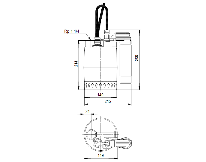 0520106 - KP 150 AV1 1x230V 5m - 3